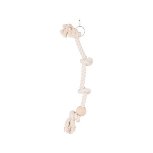 Trixie klim- en klautertouw met houten blok 60x2,3 cm 3 st - Papegaaishop