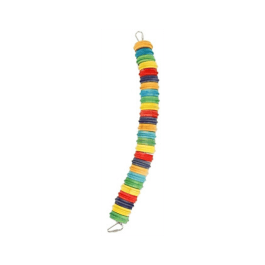 Happy pet playtime multiwood 51x4x4 cm colorful bird toy to keep your parrot active and entertained.