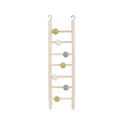 Zolux ladder hout 7 treden met kralen 1x8,5x35 cm - Papegaaishop
