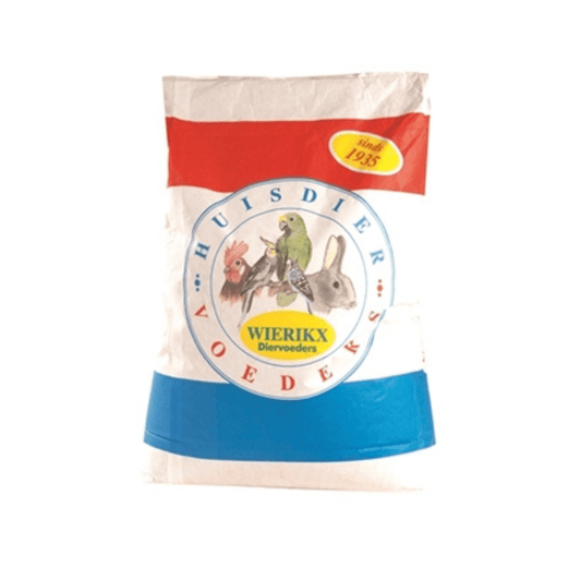 Wierikx kanariezaad 20 kg bird food bag with grains, seeds, oils, and fats for healthy canaries.
