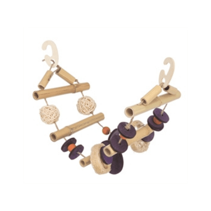 Trixie hangbrug aan sisalkoord bamboe kokos riet hout 45 cm 3 st - Papegaaishop