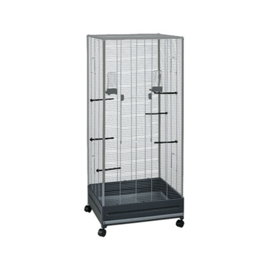 Voltrega voliere grijs - 65x54x150 cm - Papegaaishop