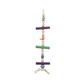 Trixie speelgoed met touw & kralen hout leer meerkleurig 28 cm 3 st - Papegaaishop