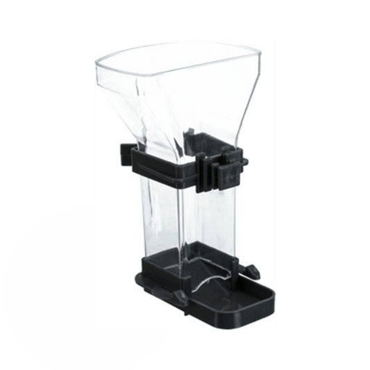 Trixie voerdispenser assorti 12 cm 150 ml 4 st clear plastic bird feeder with black base and mounting clip