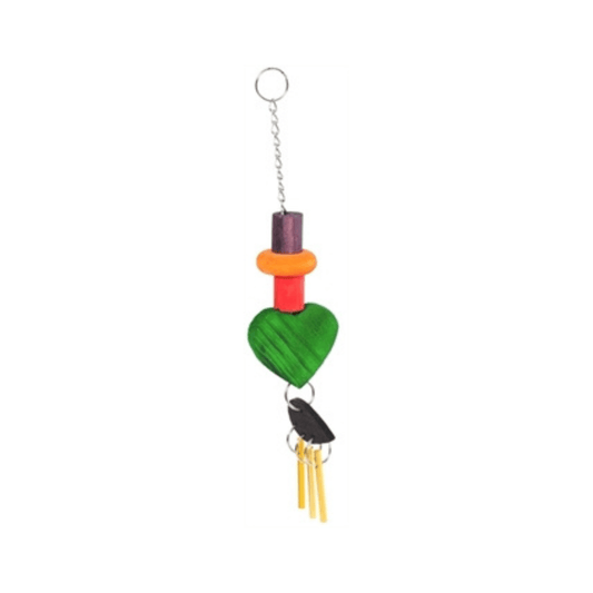 Happy pet vogelspeelgoed great chime 41x7x5 cm colorful bird toy with wooden shapes and hanging chimes for cage entertainment