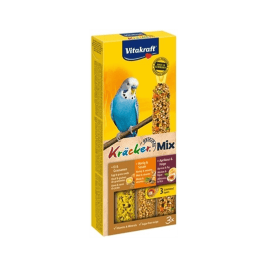 Vitakraft parkiet kracker honing/fruit/ei 3 in 1 - Papegaaishop