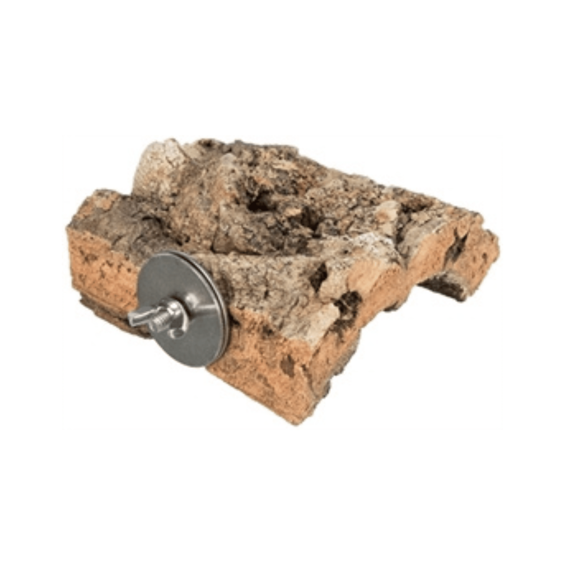 Trixie landingsplaatsmetschroefbevestiging kurk naturel 8x12 cm - Papegaaishop