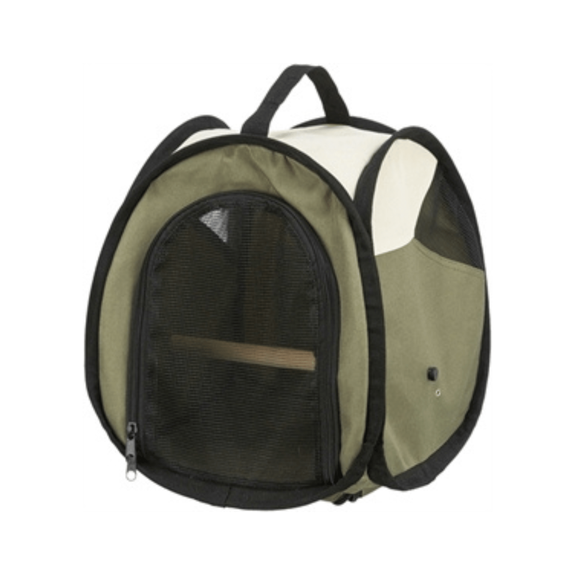 Trixie vervoerstas vogel groen 27x32x27 cm green bird carrier with sturdy perch, ventilation, and side pocket for travel.