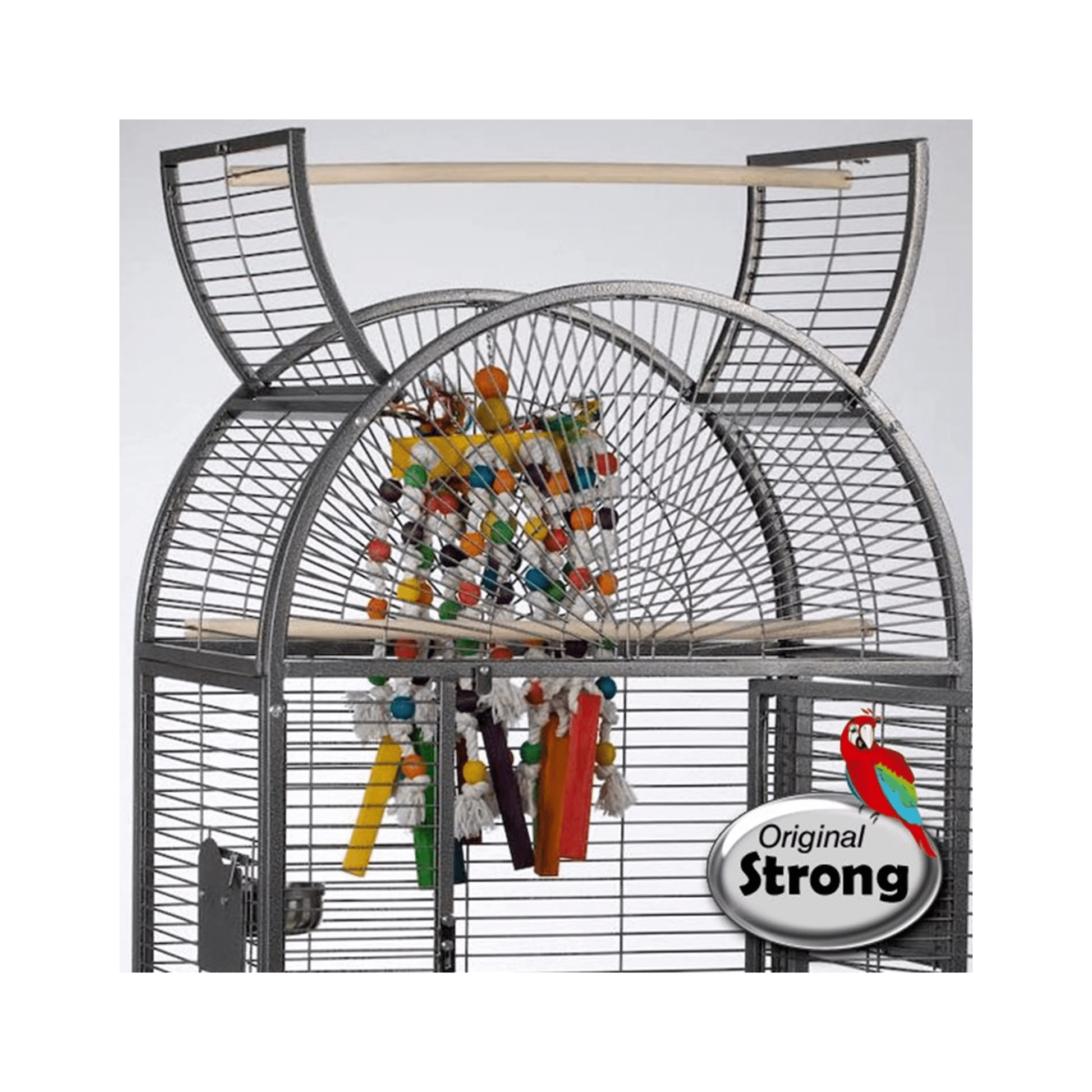Strong Papegaaienkooi Villa Isa, Zilvergrijs - Papegaaishop