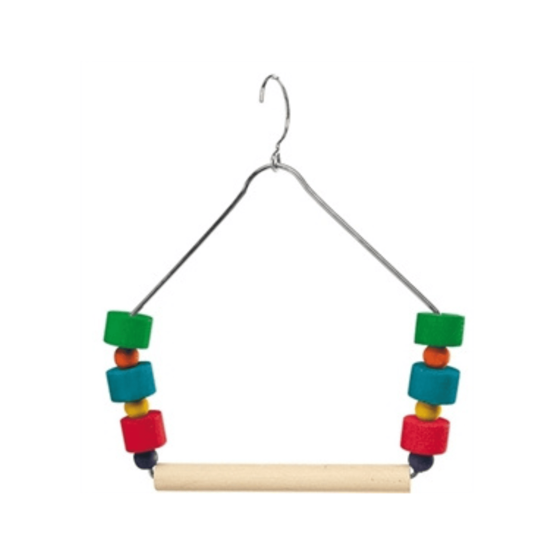 Ferplast schommel hout met kralen colorful wooden bird swing with beads for cage play and activity