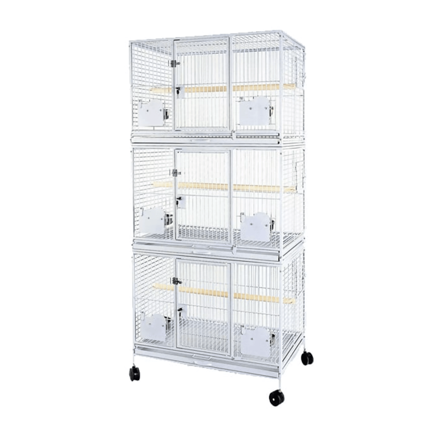 Strong Kamervolière Myra, 3 Verdiepingen, Zilverwit - Papegaaishop