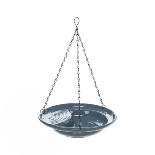 Trixie vogeldrinkschaal hangend keramiek blauw 26x26 cm 550 ml hanging blue ceramic bird water dish with chains