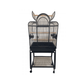 Strong parkietenkooi Bianca bird cage with wooden perches, stainless steel bowls, wheels, and openable top for large parakeets.