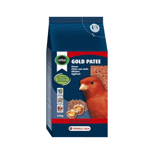 Orlux gold patee rood eivoer 250 gr bird food for maintaining red color with natural honey and nutrients.