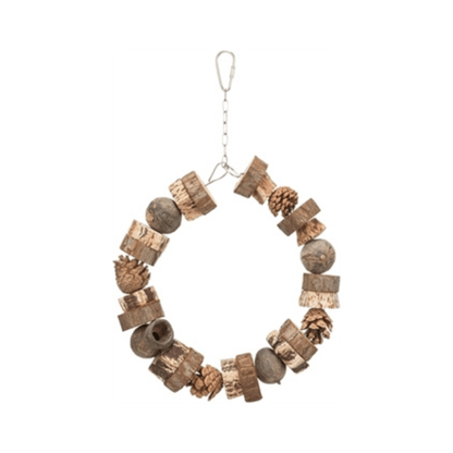 Trixie ringschommel hout dennenappels naturel 18x18 cm - Papegaaishop