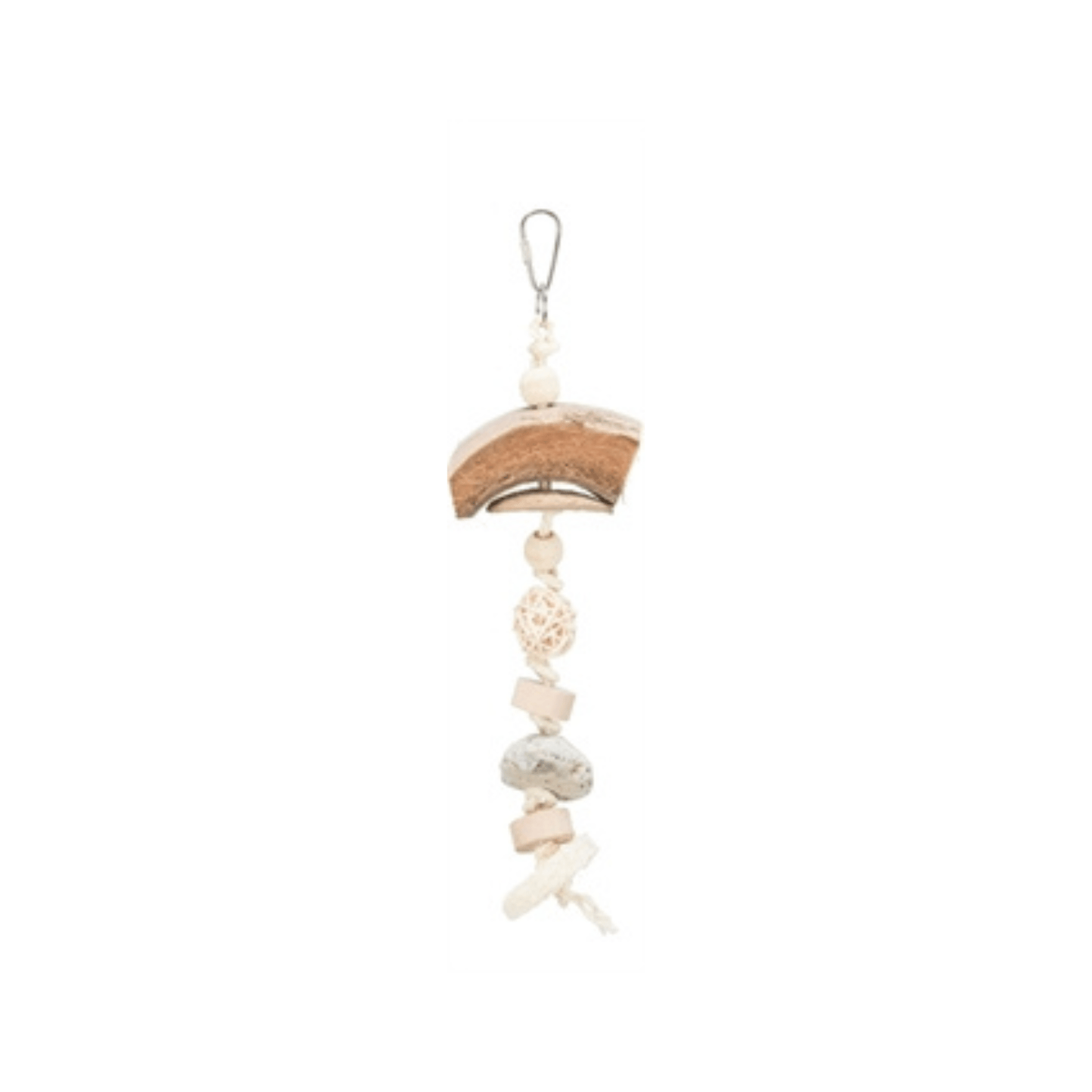 Trixie natuurspeelgoed kokosnoot rotan lavasteen naturel 35 cm - Papegaaishop