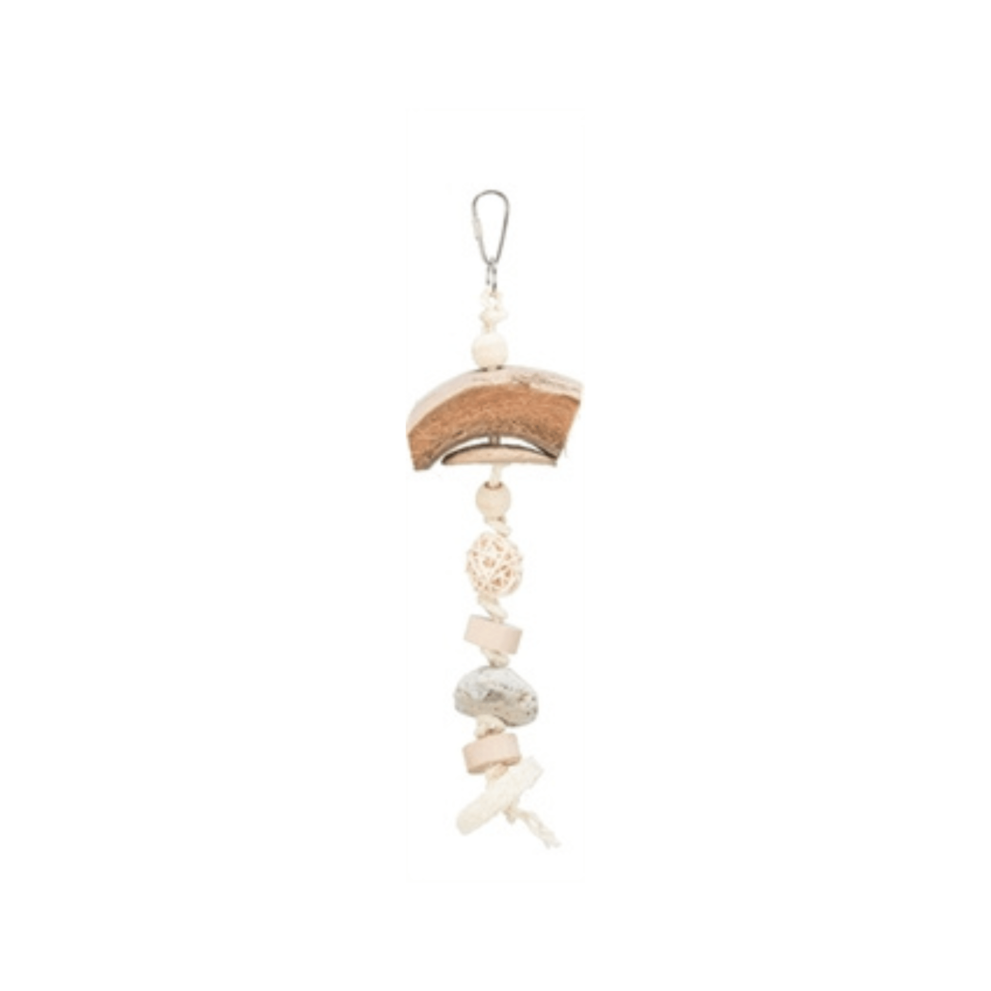 Trixie natuurspeelgoed kokosnoot rotan lavasteen naturel 35 cm - Papegaaishop