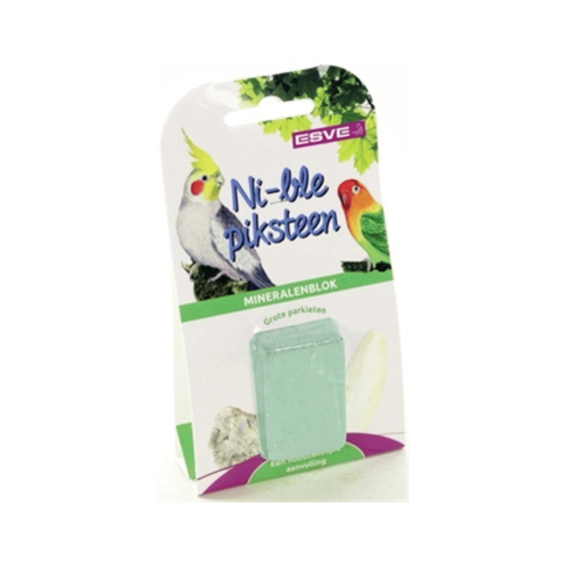 Esve piksteen mineralenblok grote parkieten naturel groen 35 gr mineral block for large parrots
