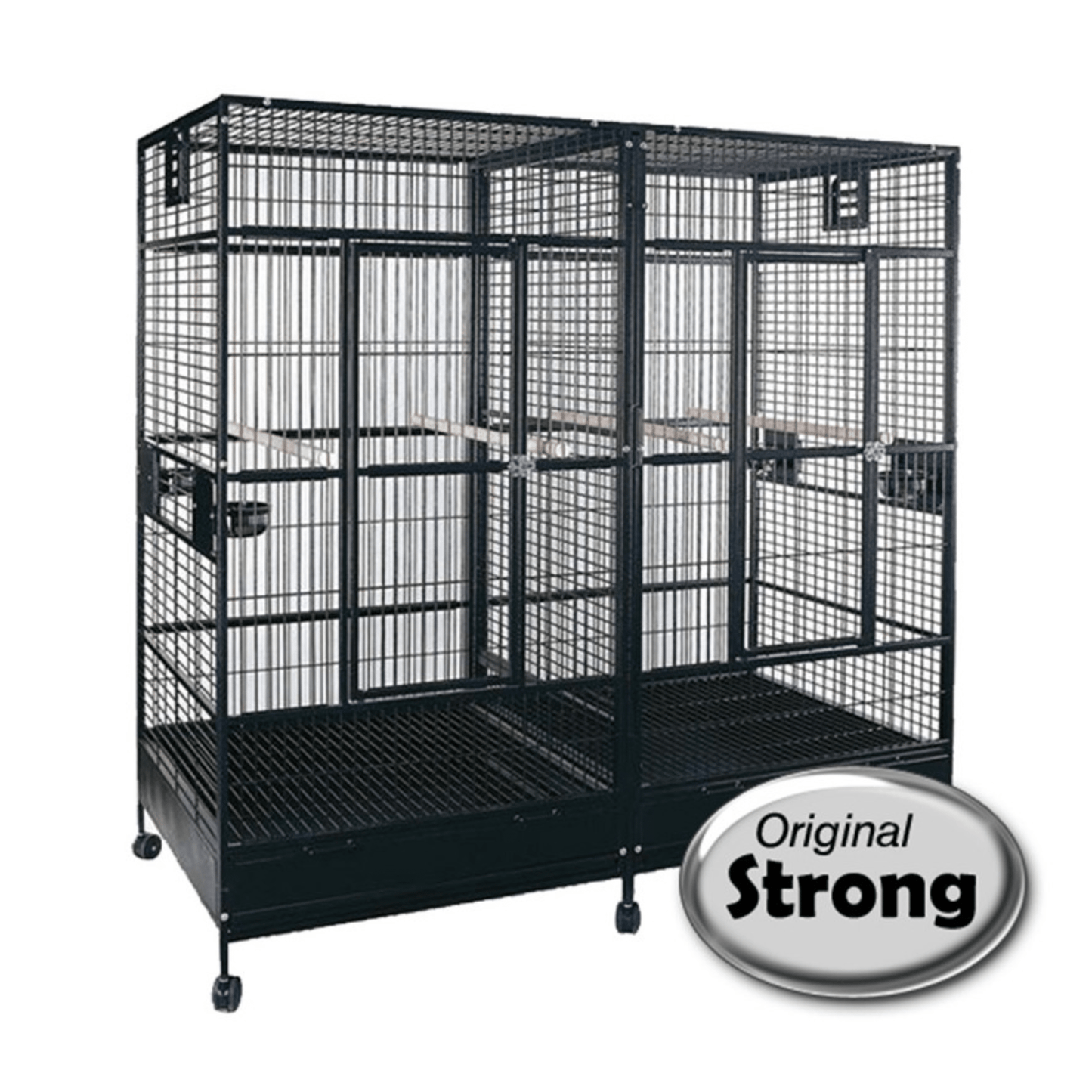 Strong Papegaaienkooi met Tussenwand Villa Amalia, Zilvergrijs - Papegaaishop