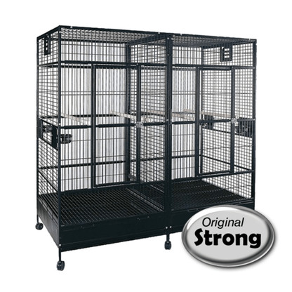 Strong Papegaaienkooi met Tussenwand Villa Amalia, Zilvergrijs - Papegaaishop