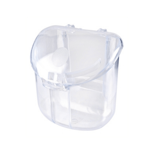 Imac voerbakje star 8x8,5x8,5 cm transparent plastic bird feeder with perch and cover to keep food clean.