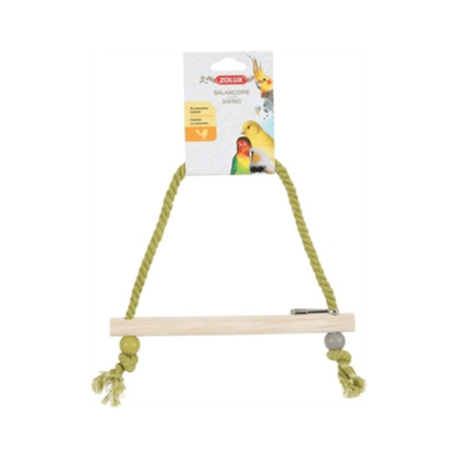 Zolux schommel hout met touw assorti 22x1,5x27 cm - Papegaaishop