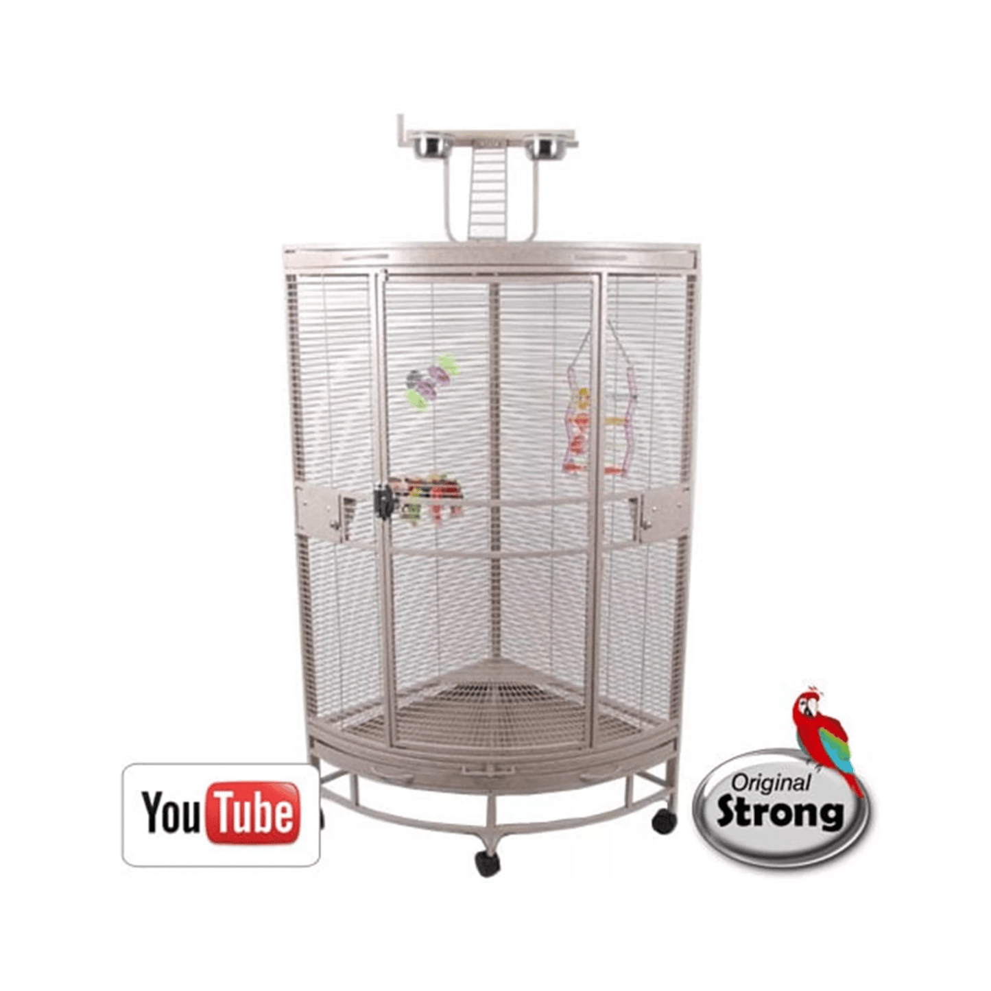 Strong Parkieten- en Kleine Papegaaienkooi Villa Nadia XL, Zandkleur - Papegaaishop