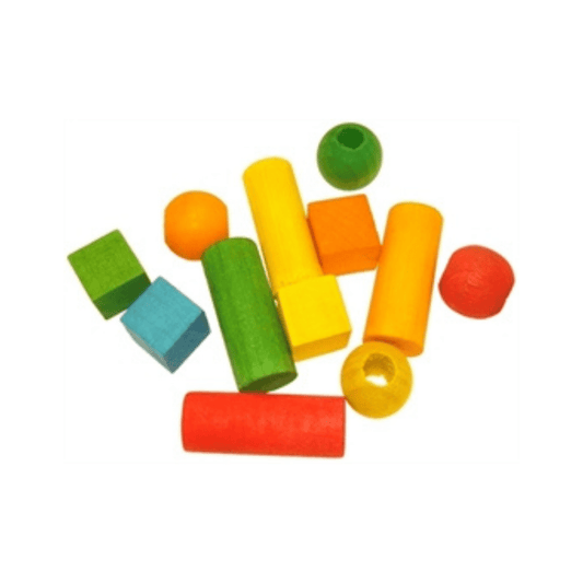 Happy pet navulling schatkist 17x8x8 cm colorful wooden blocks for bird play and stimulation set
