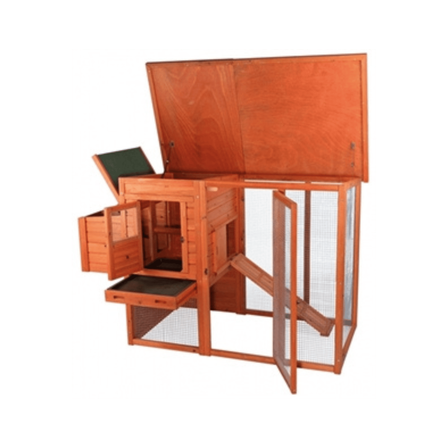 Trixie natura kippenhok met ren 170x105x77 cm - Papegaaishop