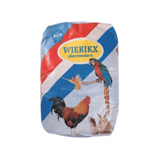 Wierikx parkiet grof 20 kg bird feed bag with grains, seeds, and nuts for balanced parakeet nutrition.