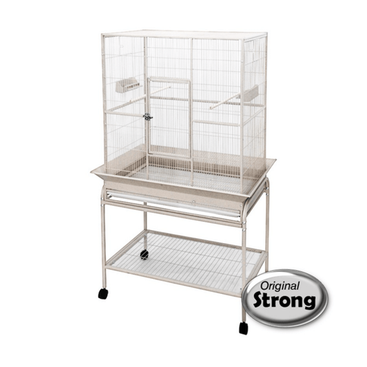 Strong Parkieten- en Kleine Papegaaienkooi Gina, Zilverwit - Papegaaishop