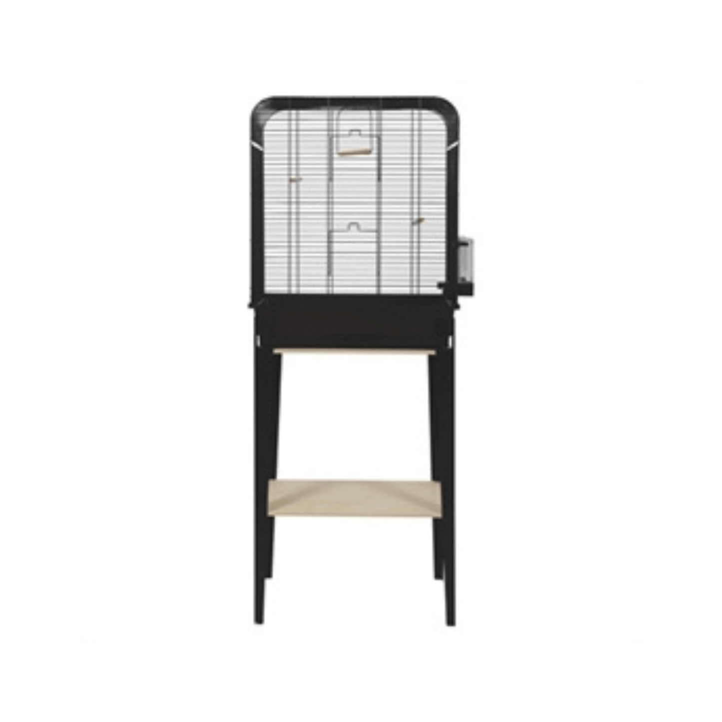 Zolux vogelkooi chic loft met meubel zwart 134x53,5x33,5 cm - Papegaaishop