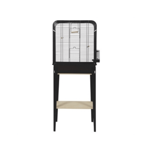 Zolux vogelkooi chic loft met meubel zwart 134x53,5x33,5 cm birdcage with metal and wood stand, industrial style