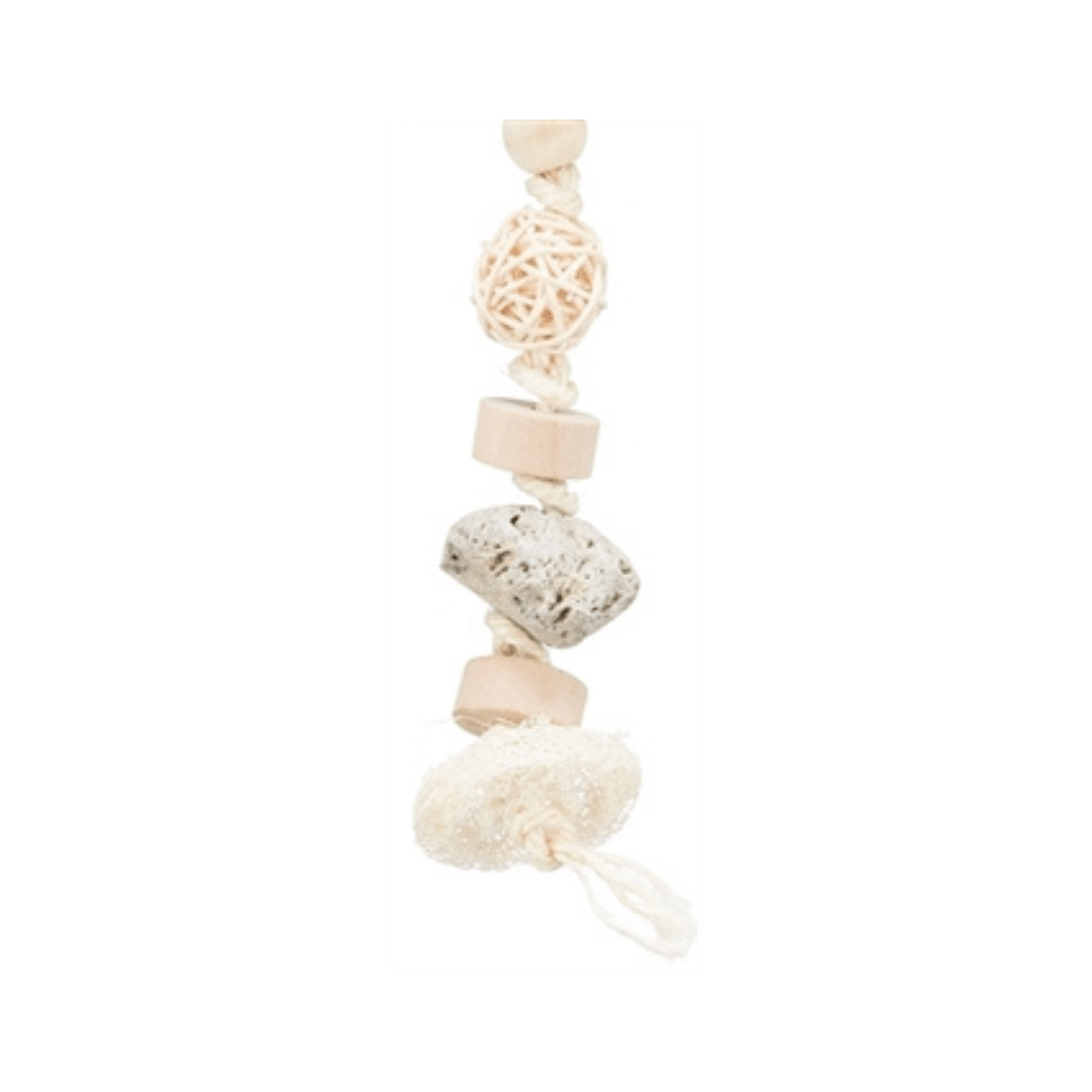 Trixie natuurspeelgoed kokosnoot rotan lavasteen naturel 35 cm - Papegaaishop