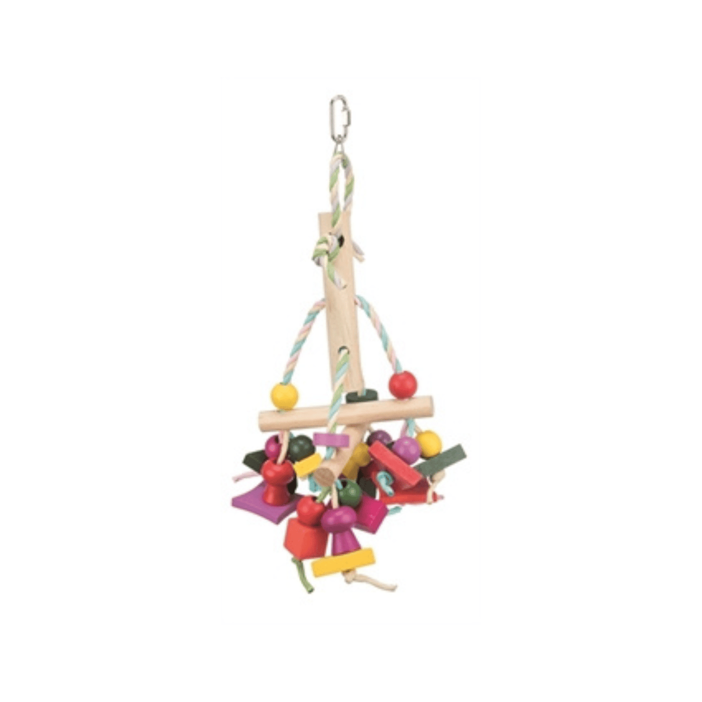 Trixie speelgoed met papieren bandjes hout meerkleurig 31 cm 3 st - Papegaaishop