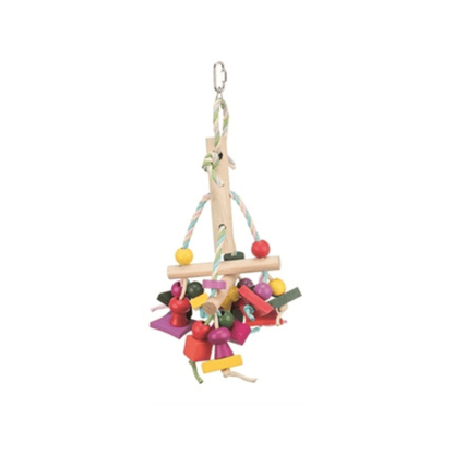 Trixie speelgoed met papieren bandjes hout meerkleurig 31 cm 3 st - Papegaaishop