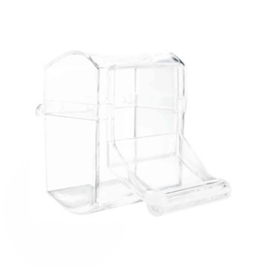 Trixie voerbak met landingsplaats kunststof assorti 7x7 cm 70 ml 4 st transparent bird feeder with perch and removable lid