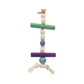 Trixie speelgoed met touw & kralen hout leer meerkleurig 28 cm 3 st - Papegaaishop