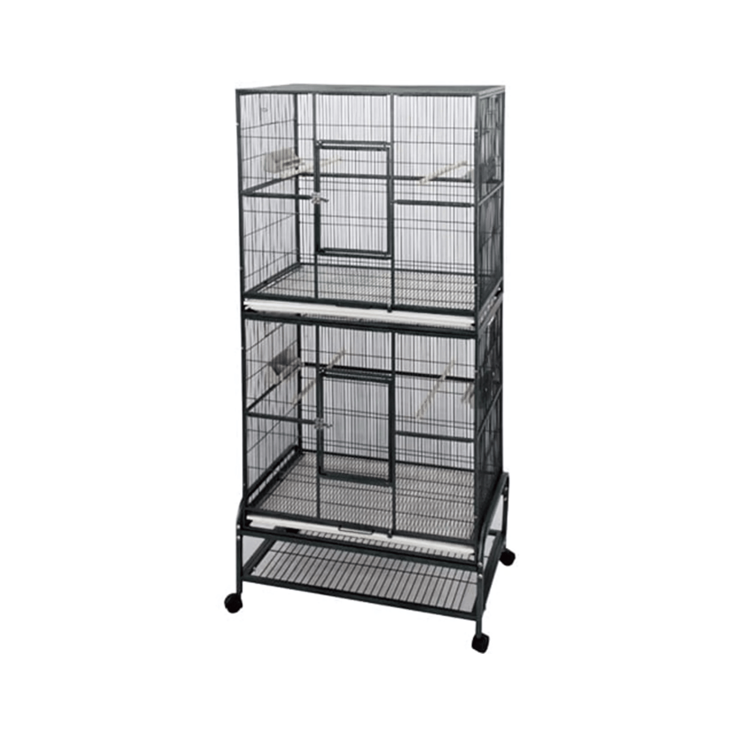 Strong Kamervolière Kyra, 2 Verdiepingen, Zilvergrijs - Papegaaishop