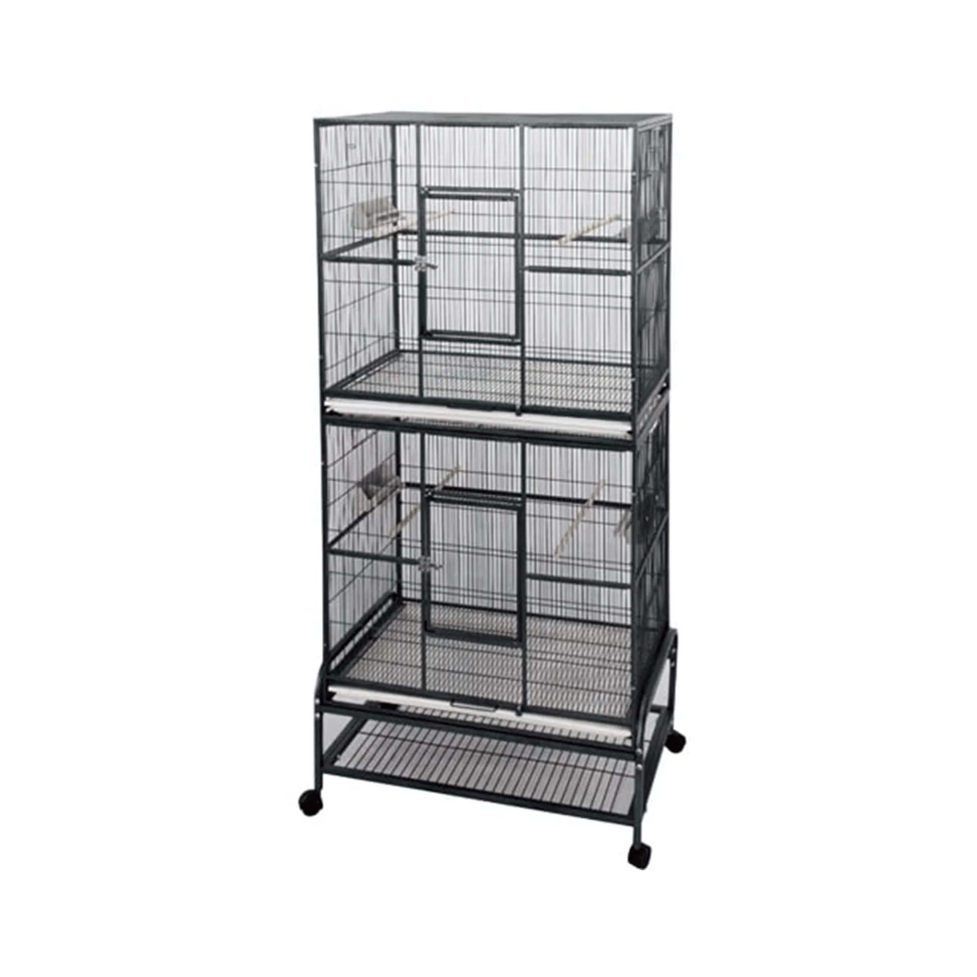 Strong Kamervolière Kyra, 2 Verdiepingen, Zilvergrijs - Papegaaishop