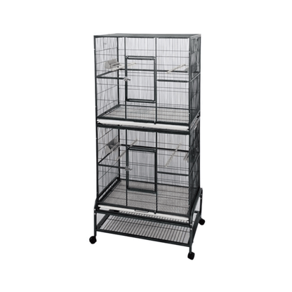 Strong Kamervolière Kyra, 2 Verdiepingen, Zilvergrijs - Papegaaishop
