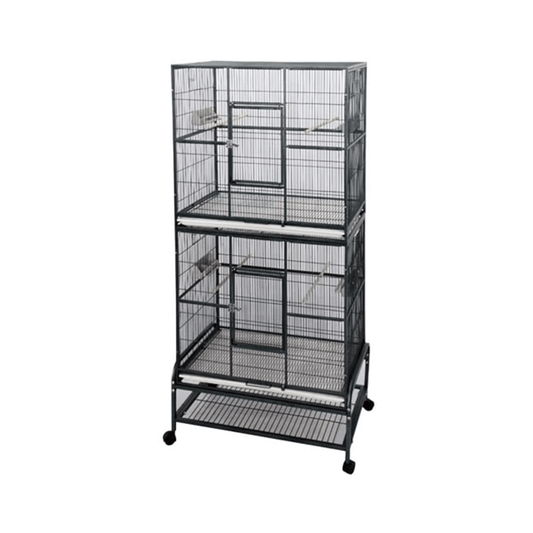 Strong Kamervolière Kyra, 2 Verdiepingen, Zilvergrijs - Papegaaishop