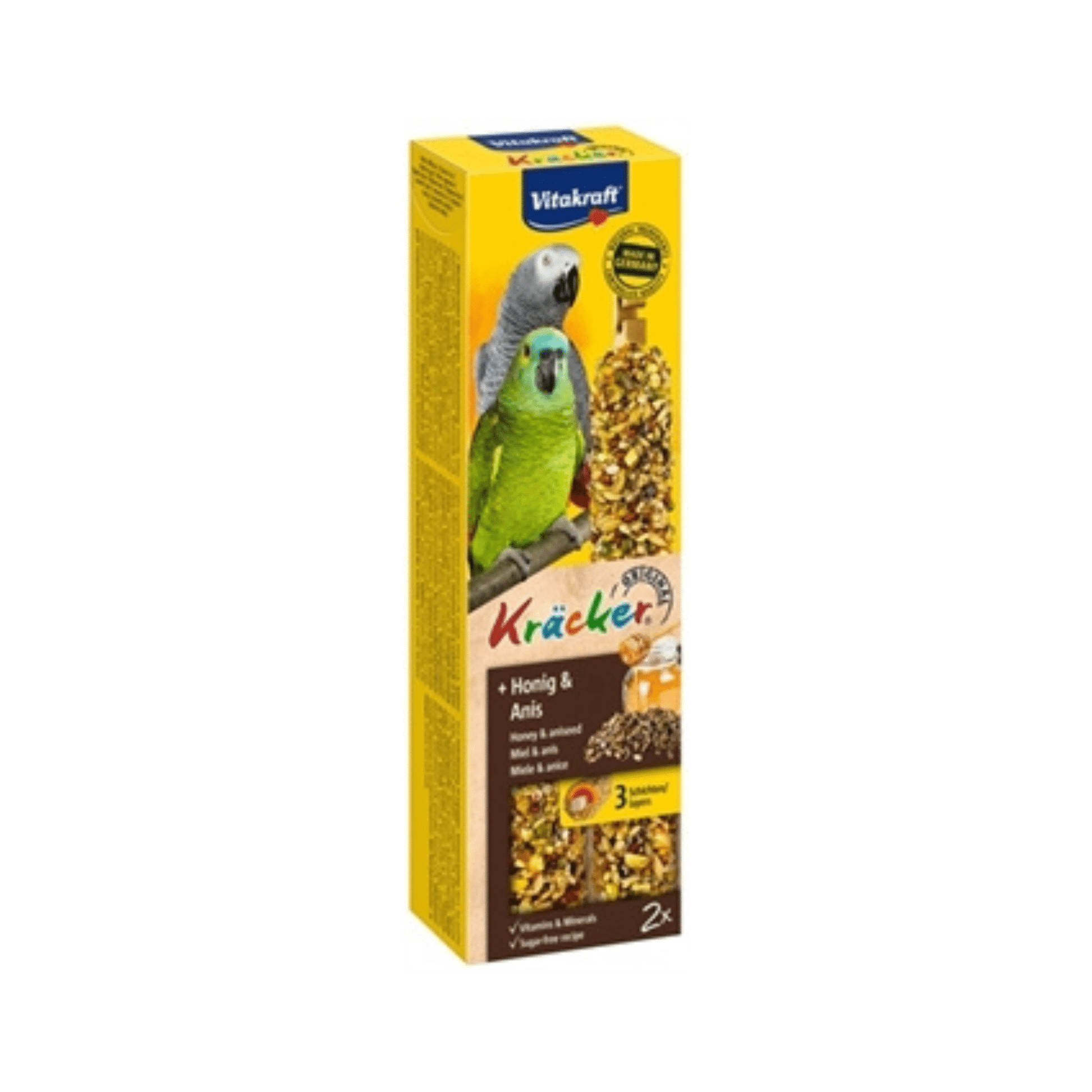 Vitakraft papegaai kracker honing 2 in 1 - Papegaaishop