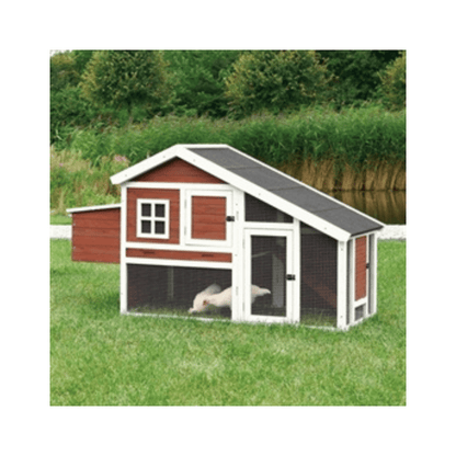 Trixie natura kippenhok grenenhout bruin wit 183x80x107 cm - Papegaaishop