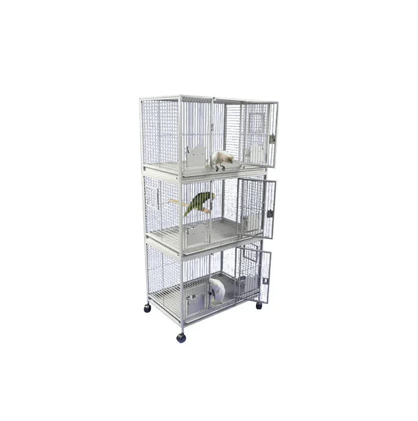 Strong papegaaienkooi flight cage Triple - wit - Papegaaishop