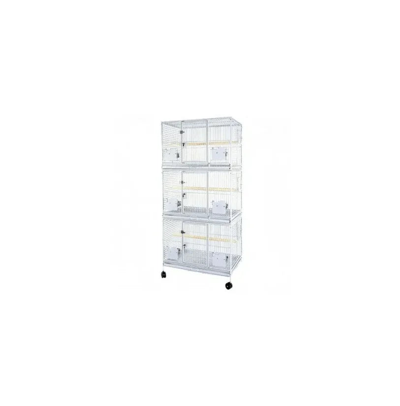 Strong papegaaienkooi flight cage Triple - wit - Papegaaishop