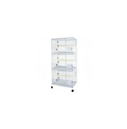 Strong papegaaienkooi flight cage Triple - wit - Papegaaishop