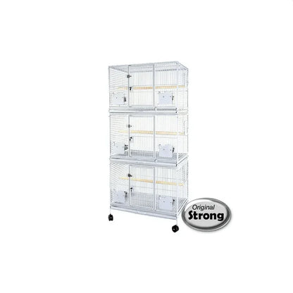 Strong papegaaienkooi flight cage Triple - wit - Papegaaishop